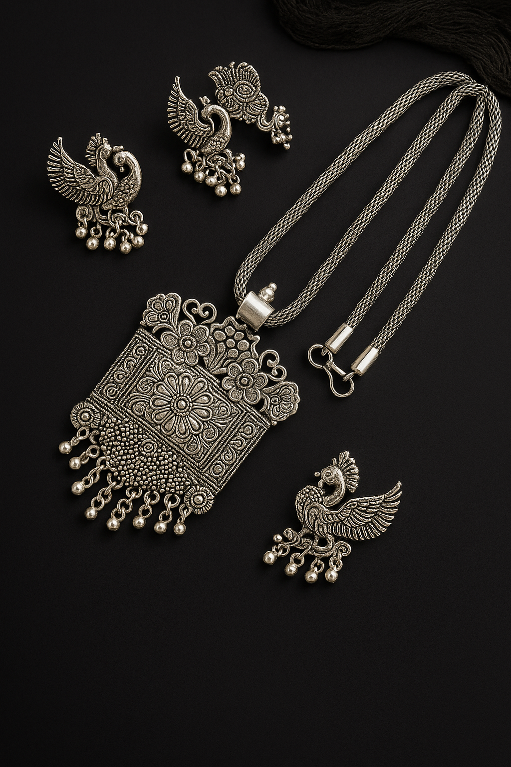 Oxidised Silver Necklace Jewellery Set