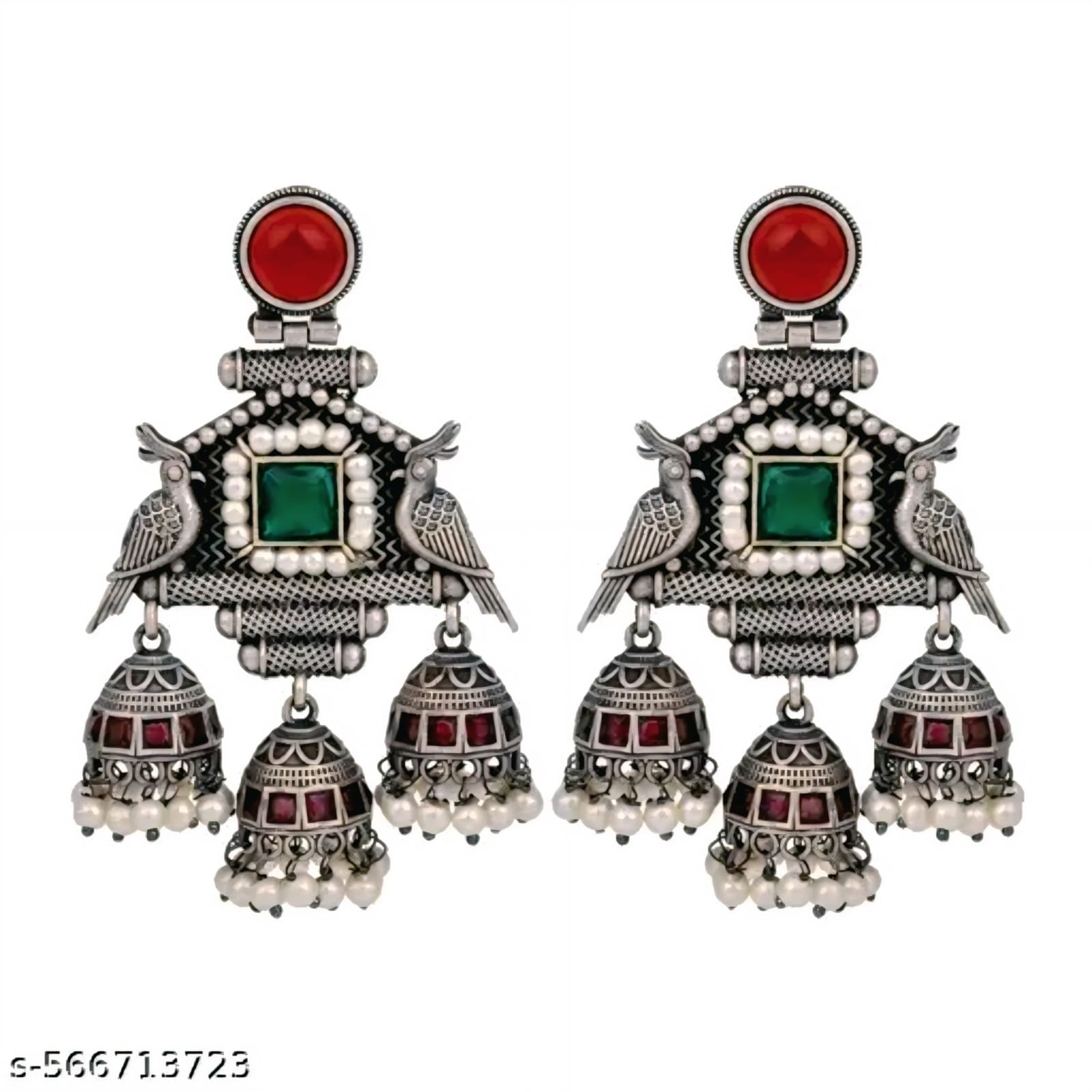 Traditional Tribal Sliver Earrings | Festive Wear