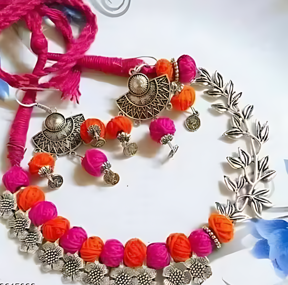Women's Alloy Oxidised Silver Jewellery Set